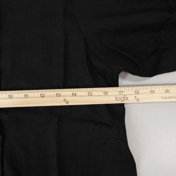 Lanhtropy Linen Shirt Womens XS Black Bubble Sleeves Oversized Langenlook - Picture 13 of 16